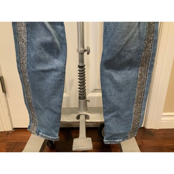 7 For all Mankind Med Wash "The High Waist Ankle Skinny" Jeans W/ Stripe, Sz 29 - Picture 3 of 10